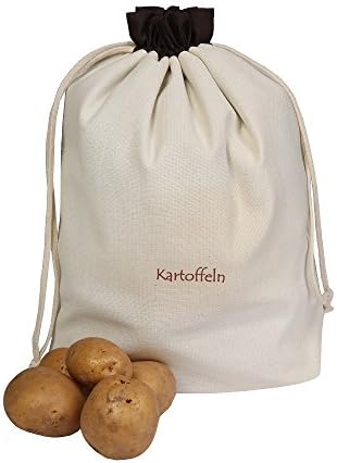 Vegetables Cotton Sachet for Potatoes, Practical and Attractive Storage, and protects against Lock Bumping, Light and Germs, 36 x 37 cm