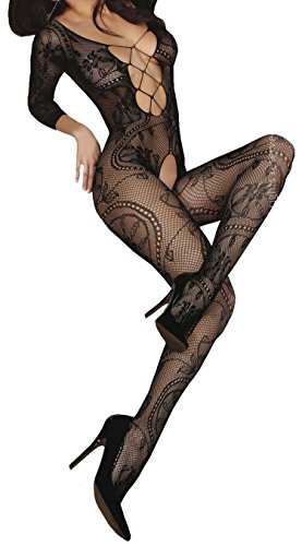 Preisvergleich Produktbild Sexy Schwarze Netzstrümpfe Ouvert Bodystocking Sexy Dessous