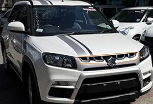 Cloudbazzar Tape Chrome Finish OE Type Front Grill U logo for Brezza -Set of 4 Pieces