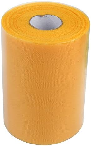 YCNK 6 Inch x 100 Yards (300FT) Tulle Roll Spool Tutu Skirt Fabric Wedding Party Gift Bow Craft (Gold)