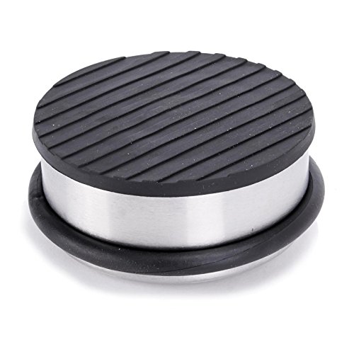 Oxid7 Türstopper flach ca. 10x4cm Edelstahl- Türpuffer mit ca. 1,2kg für schwere Türen – Edelstahl-Design Tür Stopper Halter Puffer – Set 4 Stück - 3