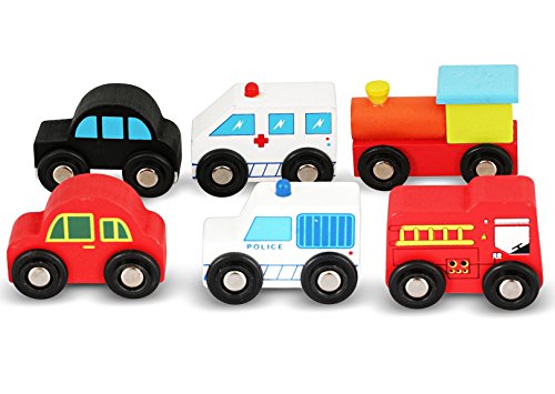 Wooden Toys Cars Bus Engine Emergency Vehicles Educational Toy for Early Learning for Toddlers by NimNik
