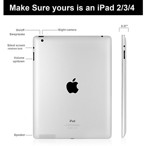Khomo iPad 2, iPad 3, iPad 4 Retina Hülle Case Schwarze Gehäuse mit doppelten Schutz ultra dünn und leicht, Smart Cover – Dual Black - 4