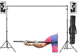 VTS Backdrop Stand Setup(Adjustable) Photo Studio Backdground for Indoor-Outdoor, Comercial, YouTube Photography (9 x 9ft. -6)