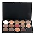 LyDia® 15 COLOURS EYESHADOW PALETTE Matte Smokey Eye Effect Neutral Nude/White Highlight/Brown/Black/Chocolate #2