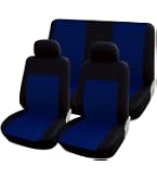 Set Completo Coprisedili Auto Universale 5D – 2 Anteriori + 3 Posteriori, Pelle PU, Compatibile Con Airbag, Grigio Blu