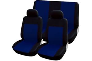 Rebeca Shop® Housses de siège universelles pour voiture, kit avant et arrière, différentes couleurs, douces, confortables, respirantes, protection pour sièges de voiture, bleu foncé, noir