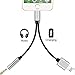 Produktbild Lightning Jack Adapter Kopfhörer für Apple iPhone X, iPhone 8/ 8 Plus.iPhone 7 / 7 Plus iPhone 6/6Plus iPod/iPad, 2 in 1 Lightning 3,5 mm Kopfhörer Audio Adapter Splitter- und 2A Quick Charge Kabel Adapter Kompatibel mit 10.33/11.2-System oder höher