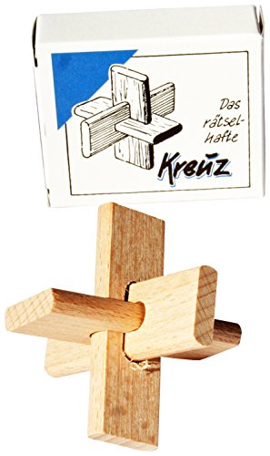 Preisvergleich Produktbild GICO Das rätselhafte Kreuz - Mini Holz Puzzle Knobelspiel Geduldspiel Klassiker Minipuzzle