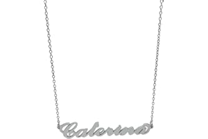 ARGENTO E DINTORNI Collana in acciaio con il nome per donna regolabile in corsivo colore argento anallergica girocollo