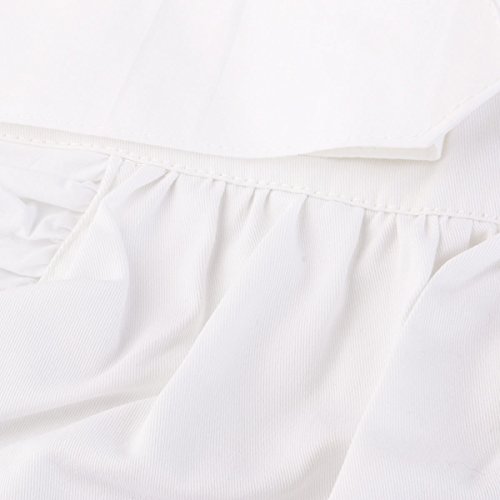 Tinksky Niedliche Schürzen für Mädchen Jahrgang Kellnerin Schürze Frauen kochen Schürze (weiß) - 5