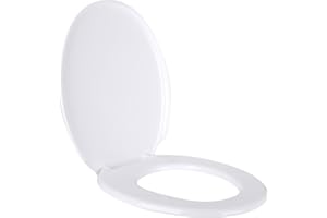 GÉNÉRIQUE Abattant Wc Blanc Polypropylène Avec Charnières Plastique Universelle - Lunette WC Blanc en Polypropylène Avec Charnières Plastique Universelle - Abattant de Toilette Blanc - 45,4 x 36,5 cm