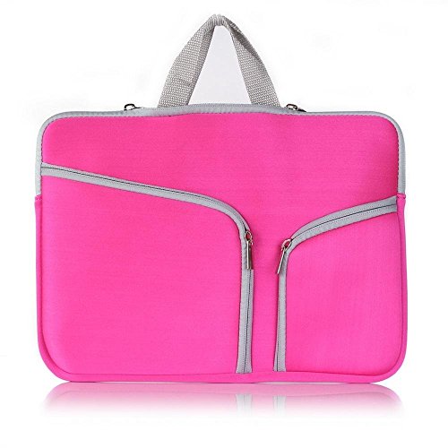 13 Zoll laptop Schutzabdeckung, TechCode® Laptophülle Aktentasche Handtasche Fit all 13" 13 Zoll ultrabook laptop notebook (13 inch, Hot pink)
