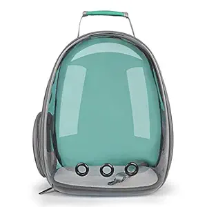 Pets Empire Pet Transparent Cat Carrier Backpack Puppy Kitty Breathable Carriers for Travel (Green)