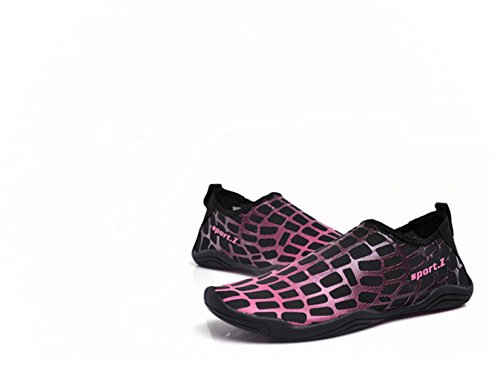 Preisvergleich Produktbild RBB Schnell Trocknende Strandschuhe, Weibliche Tauchschuhe, Atmungsaktive Laufbandschuhe, Leichte Schwimmschuhe mit Weicher Unterseite, Männliche Meeres-Yoga-Schuhe,Rot,42