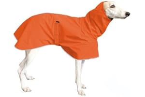 VOODUE hunderegenmantel Italienische Windhund-Kleidung, wasserdichter Whippet-Mantel, Winter, verstellbare Windhund-Kleidung, Winter-warme Fleece-Kleidung, warme Jacke for Hunde (Color : Orange, Siz