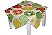 Produktbild exclusive TISCHDECKE 85x85 cm eckig modern OBST fröhlicher digitaler Früchtedruck rot grün gelb BUNT Sommer Herbst (Mitteldecke 85x85 cm)