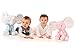 Personalised Embroidered Pink Hoolaroo Elephant baby BLUE name on ears