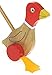 Red Flappy Duck : Push Along Wooden Toys : Traditional : Handcrafted : Handpainted : For Toddler or Baby 12 months or over, Young Kids, Child & Children : H - 21cm W - 13cm D - 10cm Wood Handle - 47.5cm