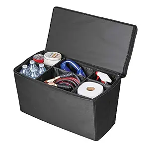 Collections Etc Quilted Pet Seat Extender with Adjustable Storage Bins for Travel, Zip Top Safe for Pets