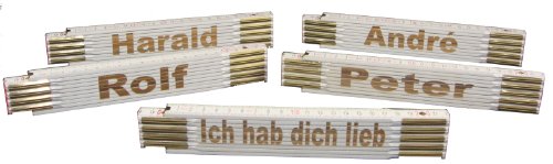 Zollstock mit Wunsch-Lasergravur