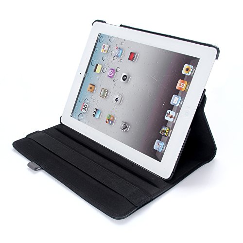 iPad 2/3/4 Hülle, RC iPad 2 3 4 360 drehende Smart Hülle PU Leder Abdeckung Gehäusedeckel für Apple iPad 2 3 4 (Schwarz) - 8