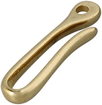 FlowerKui 50mm Retro Solid Brass Hook Key Chain U Hook Clip Holder