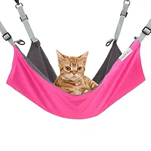 CUSFULL Cat Hammock Bed Comfortable Hanging Pet Hammock Bed for Cats/Small Dogs/Rabbits/Small Animals, Rose-Red