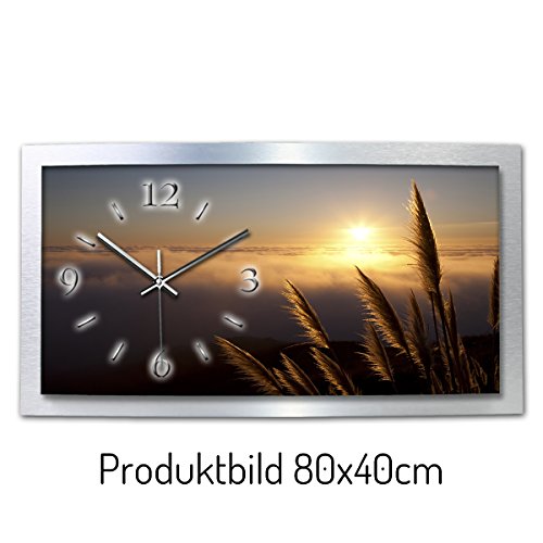 Relax Chill Out Wanduhr 3D XXL Designer leise Funk Motiv Funkuhr Wandbild modernes Design WAA067FL Kreative Feder (50x30cm) - 3