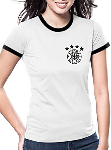 Luckja Euro 2016 Germany Football Jersey Name and Number Print 14 Retro Women's T-Shirt - White - Small