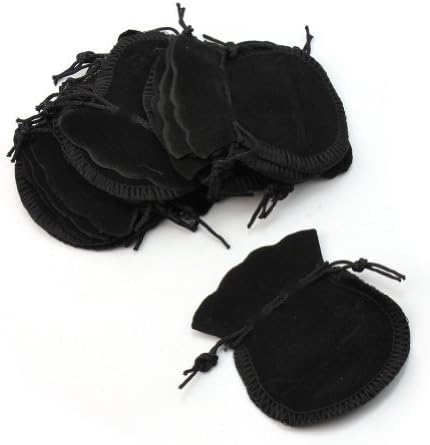 Newest 20 Pcs Black Packing Velvet Drawstring Jewellery Gift Pouch Bag Storage