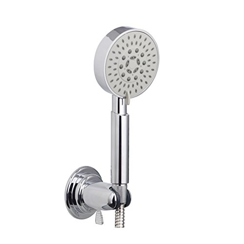 labkiss Neue Grade Winkel verstellbar Dusche Kopf, Super Power Vakuum Saugnapf Handbrause, Halterung mit Kleber 3 M Stick Disc, wiederverwendbar, wasserdicht, Heavy Duty, Wand montiert Duschkopf Halterung für Badezimmer Hotel, chrom-Finish - 3