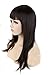 S-noilite® Stylish 23"(58cm) Lady Full Head Wigs Flat Bangs/Fringe Straight Hair One Piece Long Wig (Dark Brown)