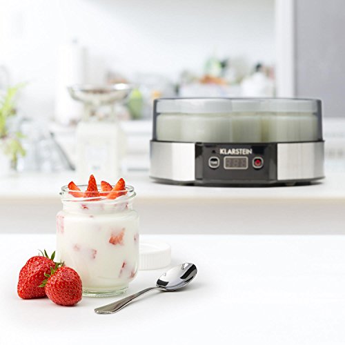 Klarstein Milchstraße • Joghurtbereiter • Joghurt-Maker • einfache Bedienung • leicht zu reinigen • 7 x 190 ml • Geschmacksecht • Glasbehälter mit Schraubdeckel • einstellbarer Timer bis 14h • automatische Abschaltung • Gehäuse aus Edelstahl • • - 2