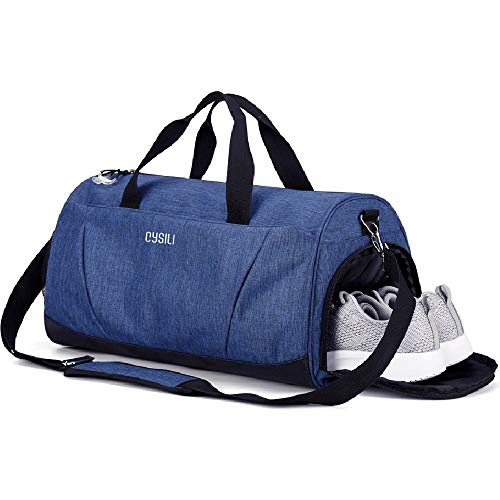 BonClare Gym Bag with Shoes Compartment and Wet Pocket,Sports Duffel Bag for Yoga/Swim,Travel Duffle Bag for Men and Women (Blue-?)