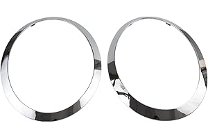 RLB-HILON Scheinwerfer-Verkleidungsring, kompatibel mit MINI Cooper F55 F56 F57 2014 2015 2016 2017 2018 2019 2020 2021 Jahr, 1 Paar Chrom-Scheinwerferblenden für Fahrer- und Beifahrerseite