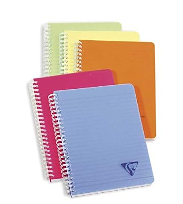 Clairefontaine 328425C Linicolor Lot de 5 Cahiers à spirales A5 ligné 90 g 90 pages Couleurs assorties
