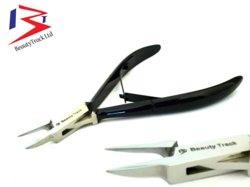 BeautyTrack Chiropody Ingrown Toenail Finger Clipper Flame Pointed 5"13Cm Nipper Podiatry Black Colour