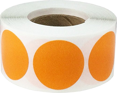 Naranja Circulo Punto Pegatinas, 25 mm 1 Pulgada Redonda, 500 Etiquetas en un Rollo