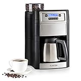 Klarstein Aromatica II Cafetière avec moulin - cafetière filtre, 1000W, Thermos 1,25L, Timer 24h, Écran LCD, filtres permanent et au charbon actif, argent