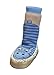 Playshoes Boy's Slipper Moccasin House Shoes Hippo Ankle Socks Blue Size 6-8.5