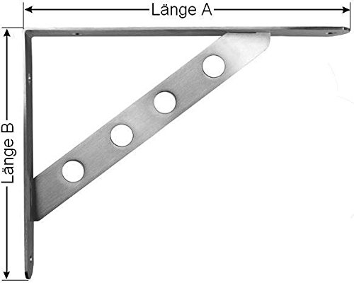 M157 — 2x Design Edelstahl Regalträger Regalhalter Regalwinkel Regal Wandregal (250mm) - 2