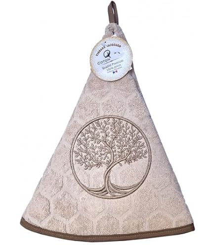 Essuie-Mains Rond En Éponge Jacquard Tortue Bleu Clair - Qualité Premium, Ultra Absorbant Et Décoratif