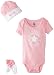 Converse Baby-Girls 3 Piece Clothing Set, Pink (Chuck Pink), 0-6 Months