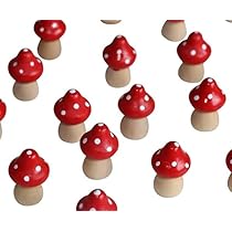 12 Fliegenpilze Aus Holz - 2,2cm Deko-Pilze Für Herbst & Weihnachten
