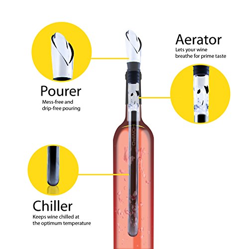 HOMPO Edelstahl Weinkühler Stick Stange Weinflaschenkühler Flaschenkühler mit Dekantier-Ausgießer und Edelstahl-Kühlstab - 6