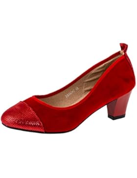 Damen Pumps High Heels Wildlederimitat Innensohle echtes Leder