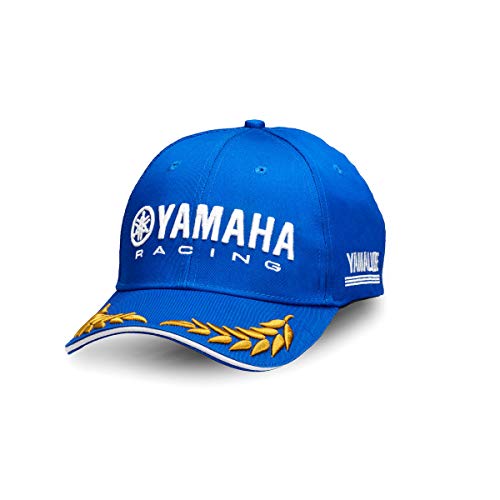 Gorra Yamaha Racing SBK azul Yamalube hoja oro MotoGP paddock oficial 100% algodón ajustable frontal en 3D