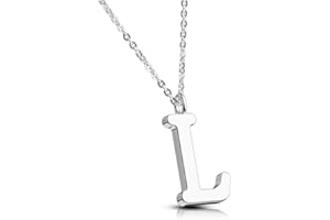 Bungsa Damen-Kette BUCHSTABEN A-Z in Silber oder Rosegold - Alphabet Halskette mit Anhänger - aus Edelstahl - Halschmuck für Damen, Kinder & Herren - A B C D E F G H I J K L M N O P R S T U V W Z