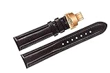 FERZA Home Braune Luxuriöse Uhrenarmbänder für Herren Ersatz für Highend-Armbanduhren Echtes italienisches Leder mit Rose-Gold-Schnalle